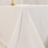 White Cotton Blend Rectangular Tablecloth Seamless 90x132inch for 6 Foot Table