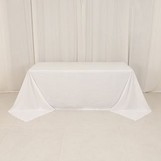 <h3 style="margin-left:0px;"><strong>Elegant White Cotton Blend Rectangular Tablecloth</strong>