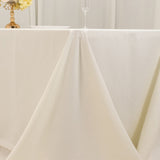 Ivory Cotton Blend Rectangular Tablecloth Seamless 90x156inch for 8 Foot Table