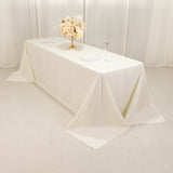 Ivory Cotton Blend Rectangular Tablecloth Seamless 90x156inch for 8 Foot Table