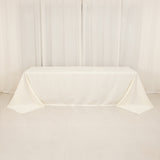 Ivory Cotton Blend Rectangular Tablecloth Seamless 90x156inch for 8 Foot Table