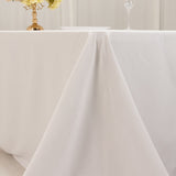 White Cotton Blend Rectangular Tablecloth Seamless 90x156inch for 8 Foot Table