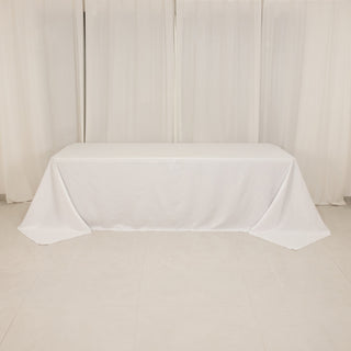 <h3 style="margin-left:0px;"><strong>Elegant White Cotton Blend Rectangular Tablecloth</strong>