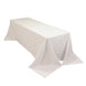 White Cotton Blend Rectangular Tablecloth Seamless 90x156inch for 8 Foot Table