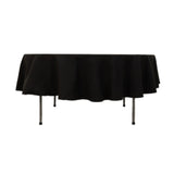 Black Seamless Cotton Blend Round Tablecloth - 90inch