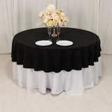 Black Seamless Cotton Blend Round Tablecloth - 90inch