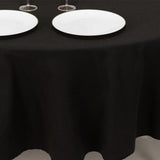 Black Seamless Cotton Blend Round Tablecloth - 90inch