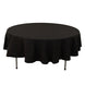 Black Seamless Cotton Blend Round Tablecloth - 90inch