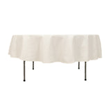 Ivory Seamless Cotton Blend Round Tablecloth - 90inch