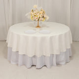 Ivory Seamless Cotton Blend Round Tablecloth - 90inch