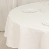 Ivory Seamless Cotton Blend Round Tablecloth - 90inch