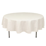 Ivory Seamless Cotton Blend Round Tablecloth - 90inch