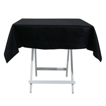 54"x54" Black Seamless 100% Cotton Linen Square Tablecloth Washable