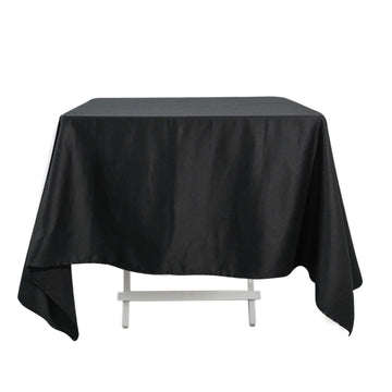 70" Black Square 100% Cotton Linen Seamless Tablecloth Washable