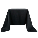 90 inches Black Square 100% Cotton Linen Seamless Tablecloth | Washable