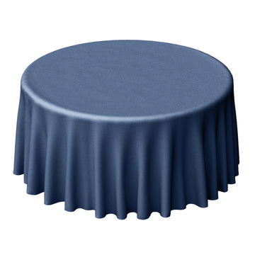 Polyester 120" Round Tablecloth Dark Blue - Seamless Faux Denim Design for Stylish Gatherings