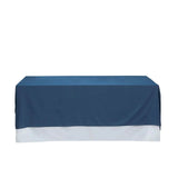 90\"x132\" Premium Dark Blue Faux Denim Polyester Rectangular Tablecloth
