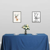 90\"x132\" Premium Dark Blue Faux Denim Polyester Rectangular Tablecloth