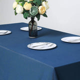 90\"x132\" Premium Dark Blue Faux Denim Polyester Rectangular Tablecloth