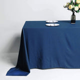 90\"x132\" Premium Dark Blue Faux Denim Polyester Rectangular Tablecloth