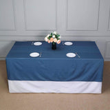 90\"x132\" Premium Dark Blue Faux Denim Polyester Rectangular Tablecloth