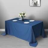 90\"x132\" Premium Dark Blue Faux Denim Polyester Rectangular Tablecloth