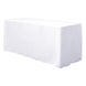 4ft White Fitted Polyester Rectangular Table Cover