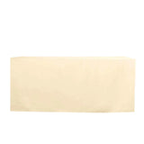 6FT Beige Fitted Polyester Rectangular Table Cover