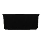 Black Fitted Polyester Rectangle Tablecloth 6ft for Special Size 72x24x30inch Tables#whtbkgd