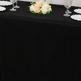 Black Fitted Polyester Rectangle Tablecloth 6ft for Special Size 72x24x30inch Tables