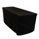 Black Fitted Polyester Rectangle Tablecloth 6ft for Special Size 72x24x30inch Tables