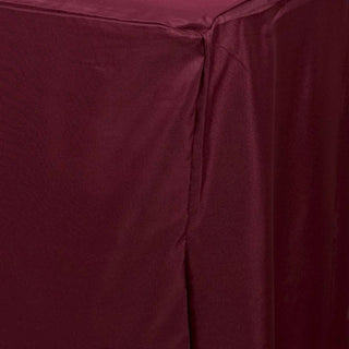 Make a Statement with the 6ft Burgundy Fitted Polyester Rectangular Table Cover