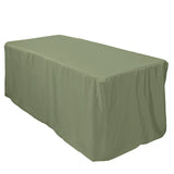 Dusty Sage Green Fitted Polyester Rectangle Tablecloth 6ft Table Cover For 72x30inch Tables