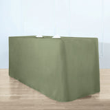 Dusty Sage Green Fitted Polyester Rectangle Tablecloth 6ft Table Cover For 72x30inch Tables