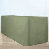 Dusty Sage Green Fitted Polyester Rectangle Tablecloth 6ft Table Cover For 72x30inch Tables