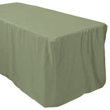 Dusty Sage Green Fitted Polyester Rectangle Tablecloth 6ft Table Cover For 72x30inch Tables