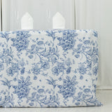French Toile Fitted Tablecloth 6ft – Blue & White Rectangular Polyester Wrinkle-Resistant Table
