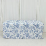 French Toile Fitted Tablecloth 6ft – Blue & White Rectangular Polyester Wrinkle-Resistant Table