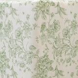 French Toile Fitted Tablecloth 6ft – Dusty Sage Green & White Rectangular Polyester#whtbkgd