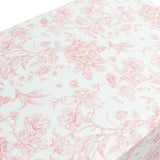 French Toile Fitted Tablecloth 6ft – Pink & White Rectangular Polyester Wrinkle-Resistant