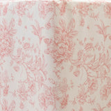 French Toile Fitted Tablecloth 6ft – Pink & White Rectangular Polyester Wrinkle-Resistant#whtbkgd