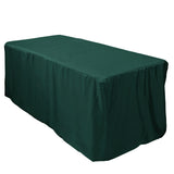 Hunter Emerald Green Fitted Polyester Rectangle Tablecloth 6ft Table Cover For 72x30inch Tables