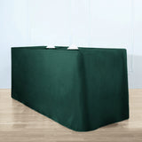 Hunter Emerald Green Fitted Polyester Rectangle Tablecloth 6ft Table Cover For 72x30inch Tables