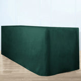 Hunter Emerald Green Fitted Polyester Rectangle Tablecloth 6ft Table Cover For 72x30inch Tables