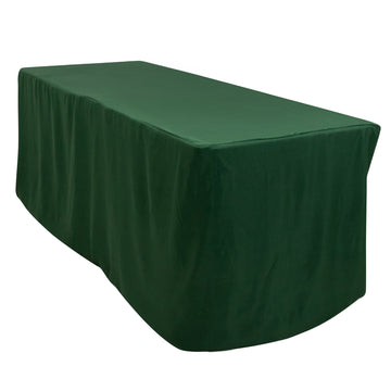 Fitted Polyester 72"x30" Rectangle Tablecloth Hunter Emerald Green - Durable Table Cover