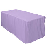 Lavender Lilac Fitted Polyester Rectangle Tablecloth 6ft Table Cover For 72x30inch Tables