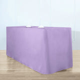 Lavender Lilac Fitted Polyester Rectangle Tablecloth 6ft Table Cover For 72x30inch Tables