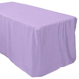 Lavender Lilac Fitted Polyester Rectangle Tablecloth 6ft Table Cover For 72x30inch Tables