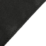 6ft Black Open Back Fitted Polyester Rectangle Tablecloth, Trade Show Table Cover