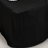 6ft Black Open Back Fitted Polyester Rectangle Tablecloth, Trade Show Table Cover